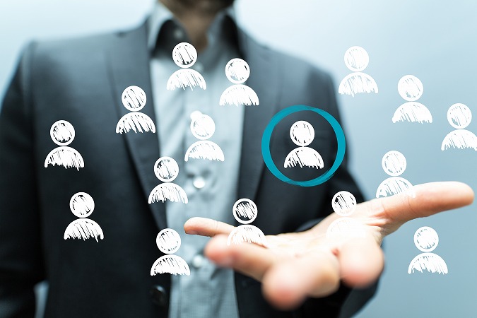 手の上に人マーク